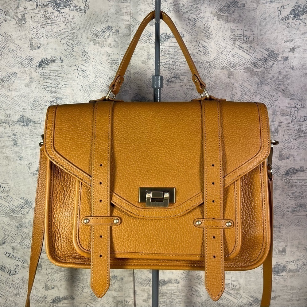 GiGi New York Hayden Saddle Satchel Pebbled Leather Crossbody Bag Brown